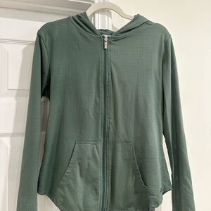 BuffBunny Sage Green Mesh Zip Hoodie
